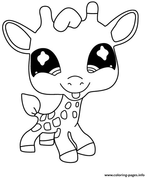 A fun depiction of a giraffe who is also a fashionista. Littlest Pet Shop Giraffe Coloring Pages Printable