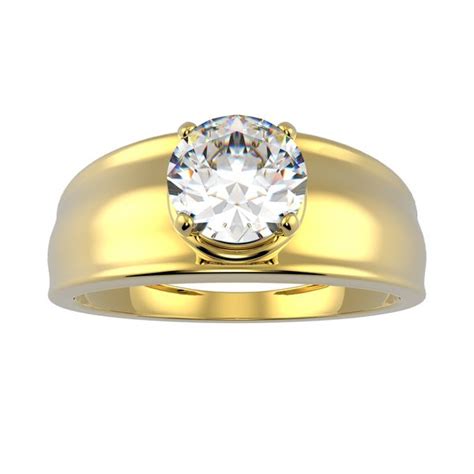 4 Prongs Solitaire Ring In 14k Yellow Gold 9107