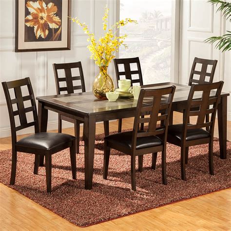 The dining sets are suitable for outdoor dining. Piedmont 7-Piece Dining Set - Dark Walnut | DCG Stores