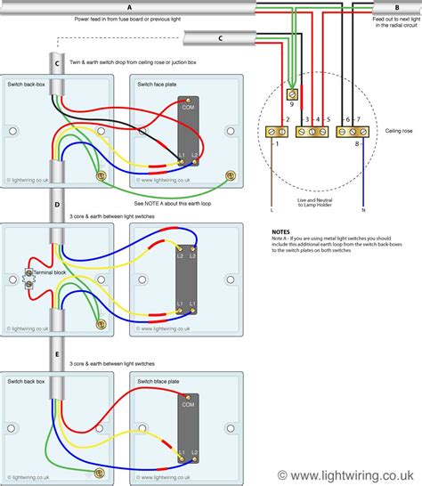 light switching  cable colours light wiring