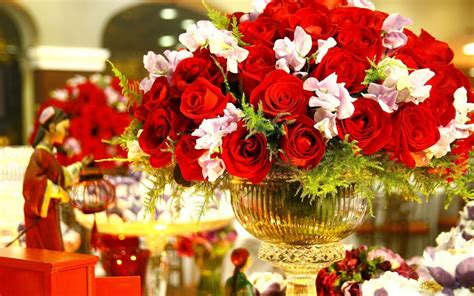 Hình Nền Hoa Hồng Bouquet Bình Hoa Trang Trí 1680x1050