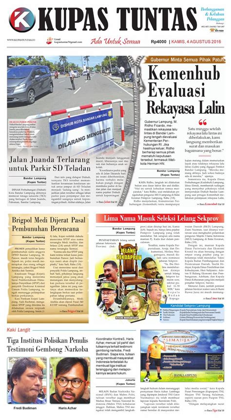 Surat Kabar Harian Kupas Tuntas Edisi Kamis 4 Agustus 2016 By