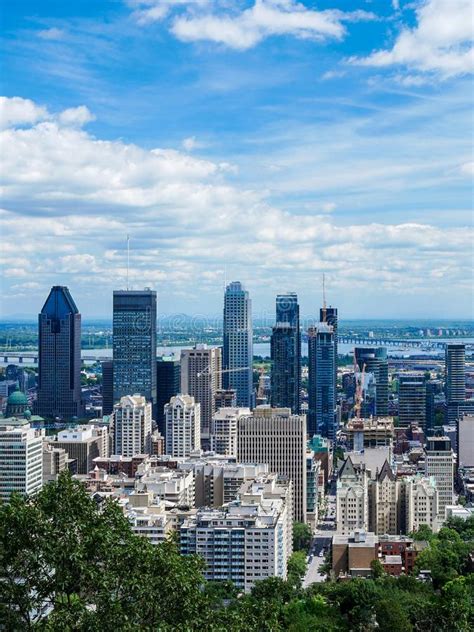 View Of Montreal Downtown Quebec Canada Stock Photo Image Of Dark