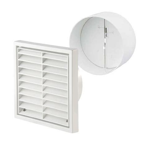 White Louvre Extractor Air Vent And Back Draught Shutter Homesmart