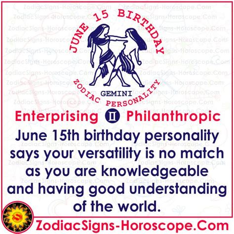 June 15 Zodiac Complete Birthday Personality And Horoscope Birthday