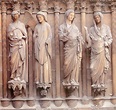 Annunciation and Visitation, jamb statues of central doorway, west ...
