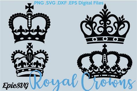 Royal Crowns Svg Eps Dxf Crowns Clipart Digital Download