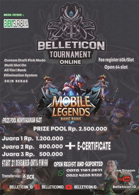 Belleticon Tournament Online Mobile Legend · Eventsurabaya