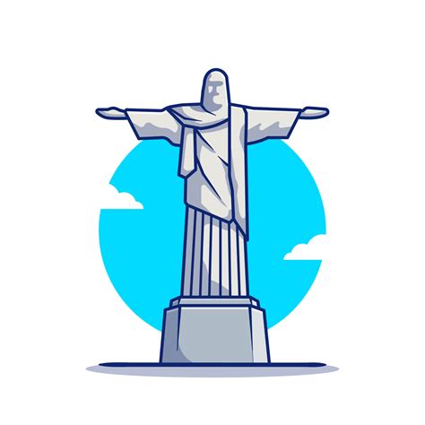 Cristo El Redentor Estatua Dibujos Animados Vector Icono Ilustraci N Edificio Famoso Concepto