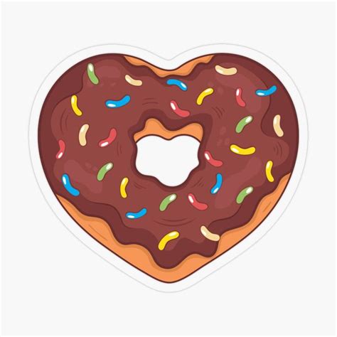 Chocolate Heart Donuts Sticker By Armdigitalart In 2021 Food Stickers