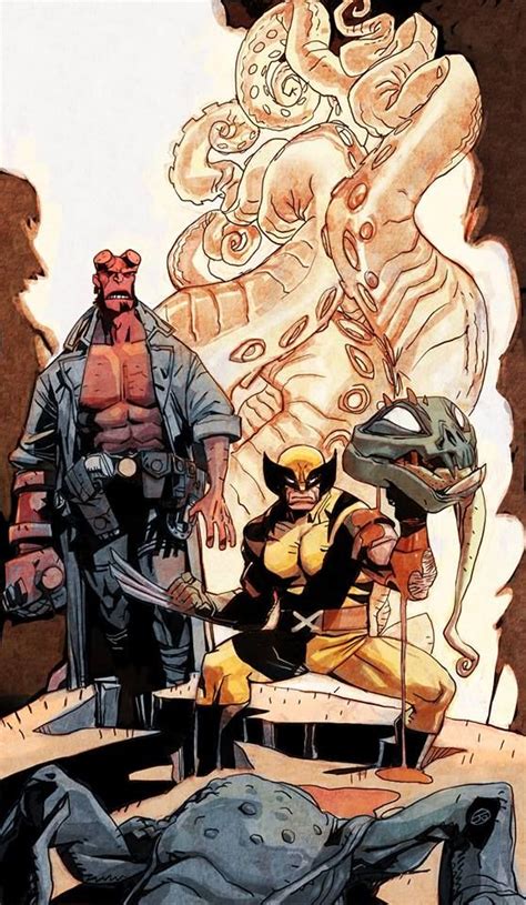Hellboy And Wolverine By Joël Jurion Comic Book Artists Comic Book