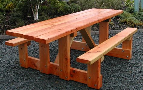 Round picnic tables made with thick wood will last for more years and will give a vintage effect. 24+ Picnic Table Designs, Plans and Ideas ...