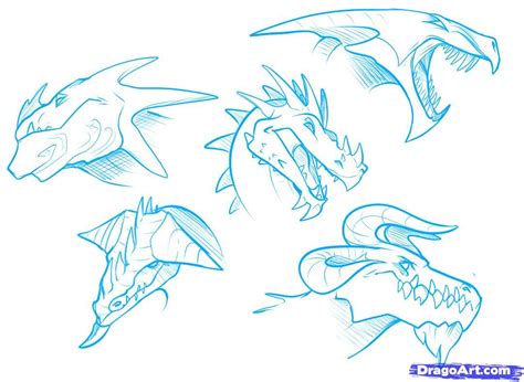 I have so many different cool lessons going up today that are. drawing dragons tutorial | how to draw dragon heads step 6 | Dragon drawing, Dragon head drawing ...