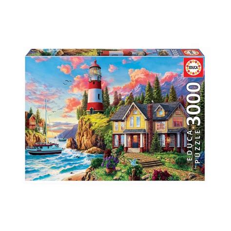 University Games Educa Borras Lighthouse And Cottage 3000 Piece Jigsaw