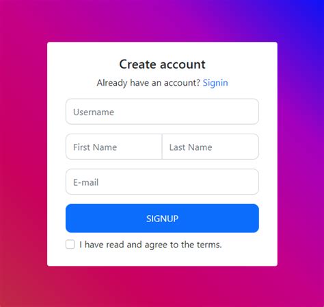 Bootstrap Signup Form With Input Groups Form Input Signup Css Grid