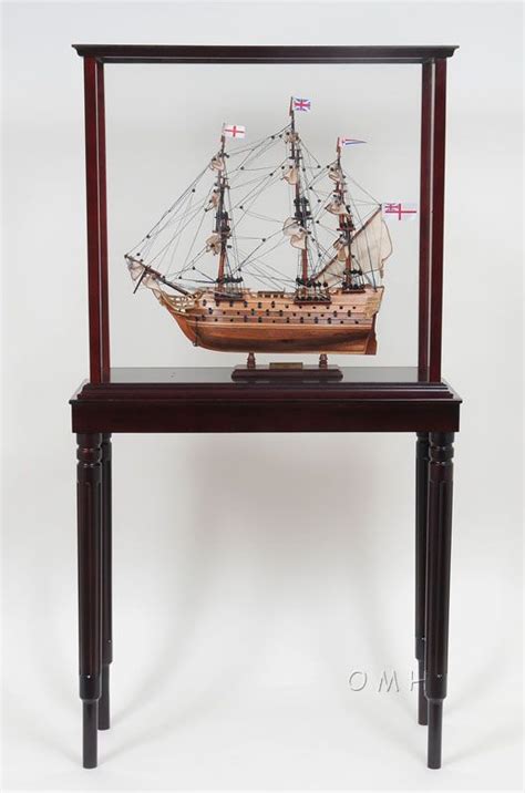 The largest range of wooden model ship and wooden model boat display fittings & accessories available. Display Case for Tall Ship L40 with Legs | Display case ...