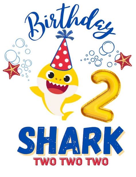 Baby Shark Two Birthday Png Etsy