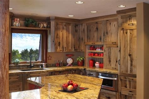 Hickory is a type of north american tree form the walnut family. Rustic hickory kitchen cabinets - solid wood kitchen ...