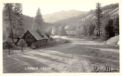 Lowman Idaho Cabin Snow Scene Real Photo Antique Postcard K77316