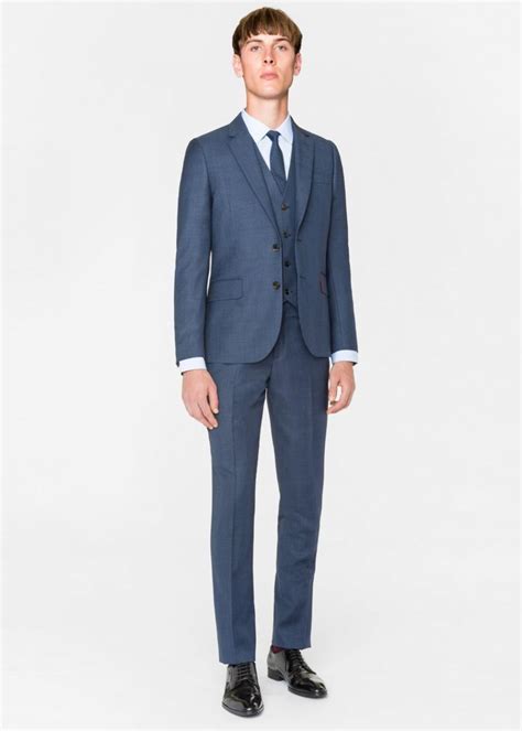 Suits Blue Paul Smith The Soho Tailored Fit Slate Three Piece Wool