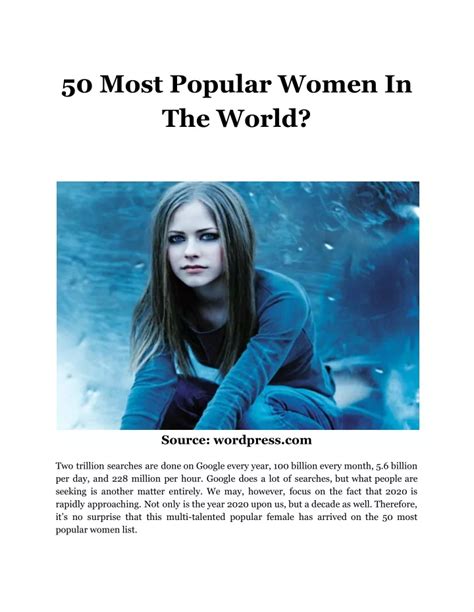 Ppt 50 Most Popular Women In The World Powerpoint Presentation Free