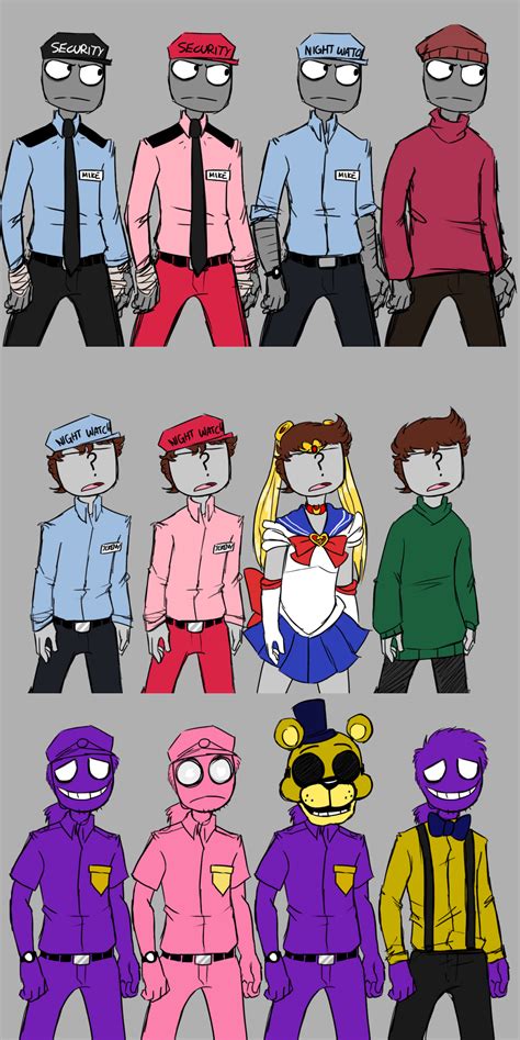 Five Fights At Freddys Alternative Outfits Five Nights At Freddys Fnaf Night Guards