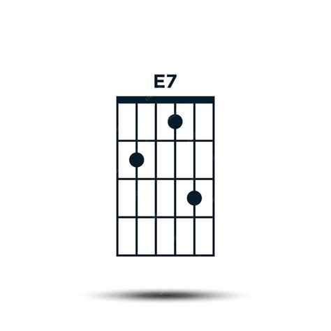 Premium Vector E7 Basic Guitar Chord Chart Icon Vector Template