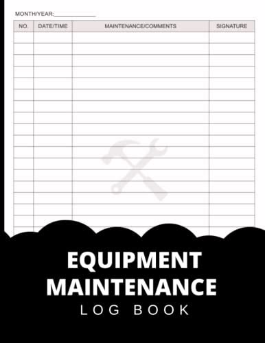 Equipment Maintenance Log Book Repairs And Maintenance Tracker For