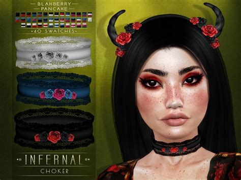 Infernal Choker And Headband At Blahberry Pancake Sims 4 Updates