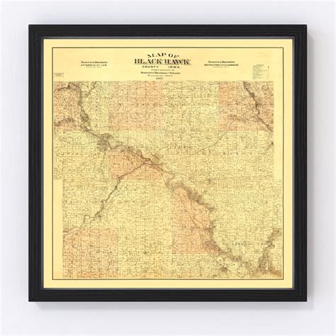 Black Hawk County Iowa Map 1887 Old Map of Black Hawk County - Etsy