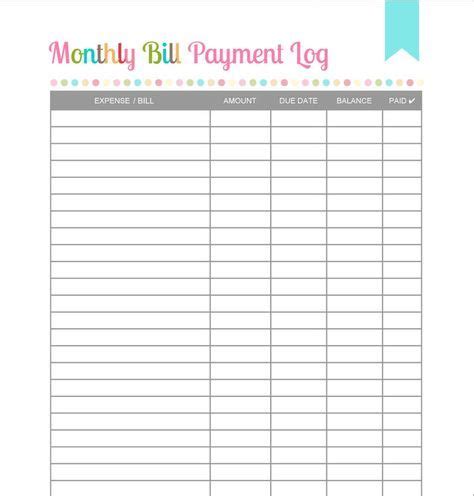 This log or checklist will make it easier for you to keep track of your bill payments each month. Pin on DIY