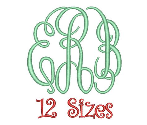 Sale Master Circle Monogram Embroidery Font 12 Sizes Machine Etsy