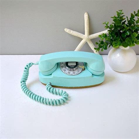 Rotary Dial Princess Phone In Aqua Blue Working Rotary Dial Etsy