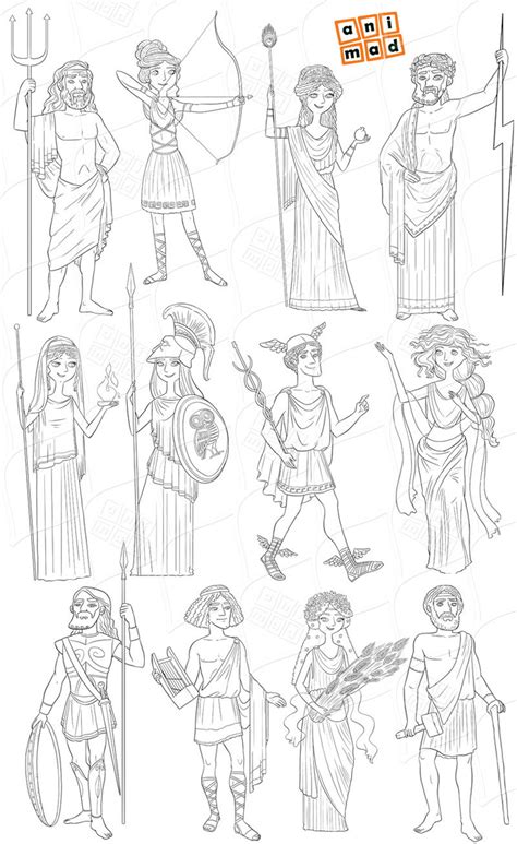 Greek Gods And Goddesses Coloring Page Ideas Greek Gods And The Best