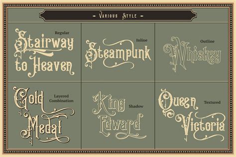 Victorian Fonts Collection Victorian Fonts Victorian Lettering