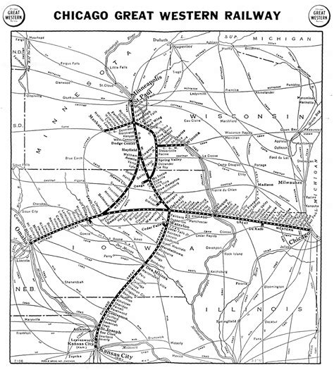 Chicago Northwestern Railroad Maps System Map