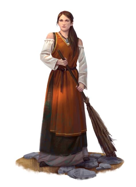 Female Human Commoner Pathfinder PFRPG DND D D 3 5 5E 5th Ed D20