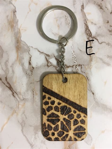 Wood Burned Keychains In Multiple Designs Etsy