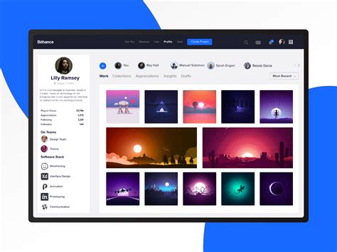 Behance Profile Redesign Uplabs
