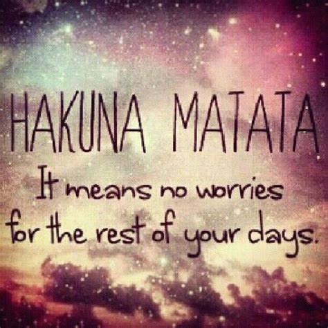Hakuna Matata It Means No Worries For The Rest Of Your Days Timon