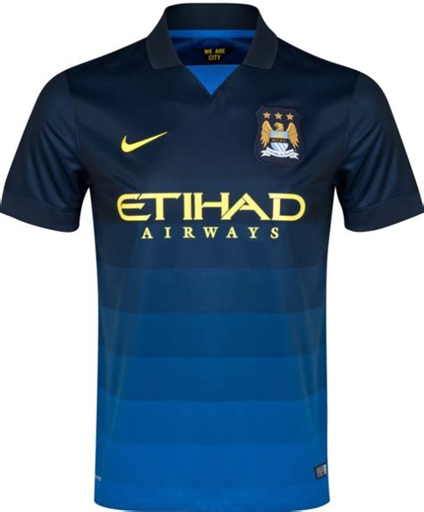 Whilst the body of the kit is realised in black and yellow, the. New Man City Away Kit 2014/15- Blue Nike MCFC Alternate Shirt 2014/2015 | Football Kit News| New ...