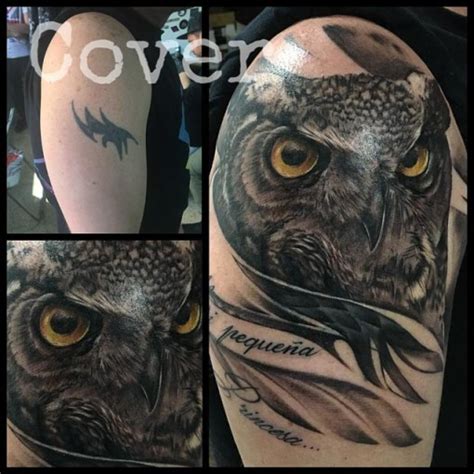 The cover up tattoo has to be at least 1.2 times of the original tattoo's size. Owl Tattoo Cover Up | Best Tattoo Ideas Gallery