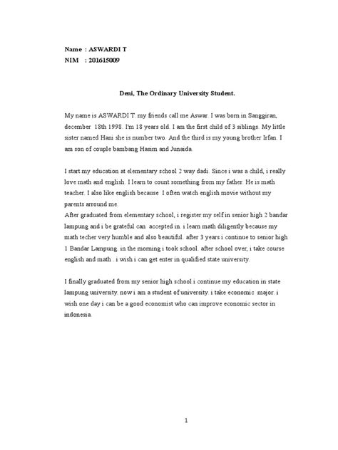 Itu dia sedikit gambaran tentang contoh surat. Contoh Biografi Diri Sendiri Dalam Bahasa Inggris Terbaru ...