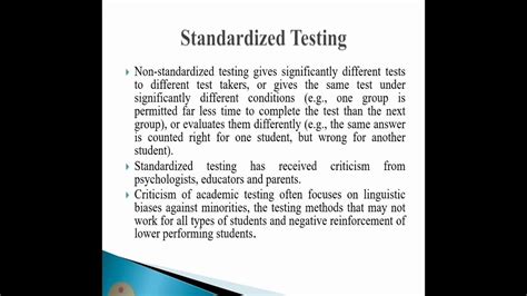 standardized testing types of standardized test advantages and