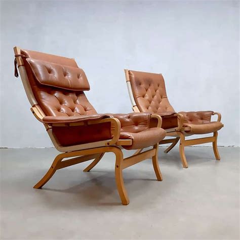 Pair Of Scandinavian Vintage Design Lounge Chairs By Bruno Mathsson