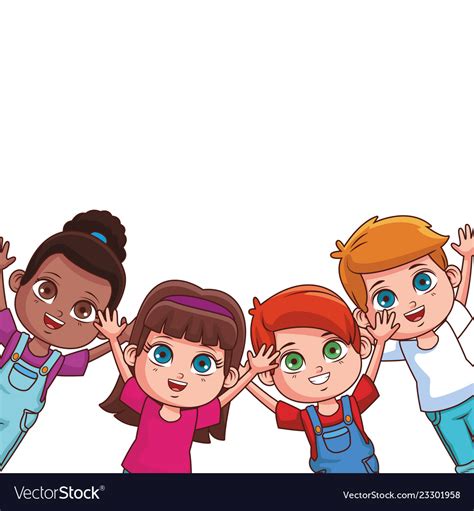 Cute Kids Cartoon Royalty Free Vector Image Vectorstock