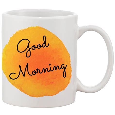 Good Morning With A Splash Of Bight Orange Color Coffee Mug