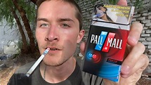 Smoking a Pall Mall Tokyo Midnight Flavored Cigarette - Review - YouTube