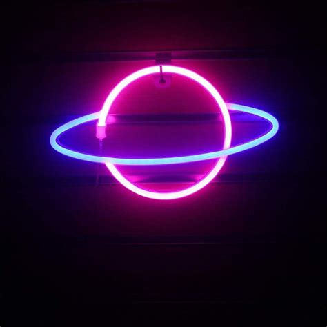 Saturn Planet Neon Light Sign Led Sign Lights For Wall Mount Etsy