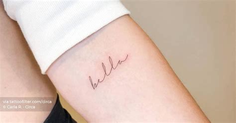 Bella Lettering Tattoo On The Inner Forearm